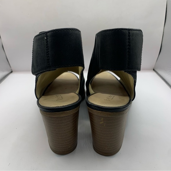 Josef Seibel Black Leather Block Heeled Ankle Boots Booties Size 38 EUR 7.5 US - Picture 5 of 10